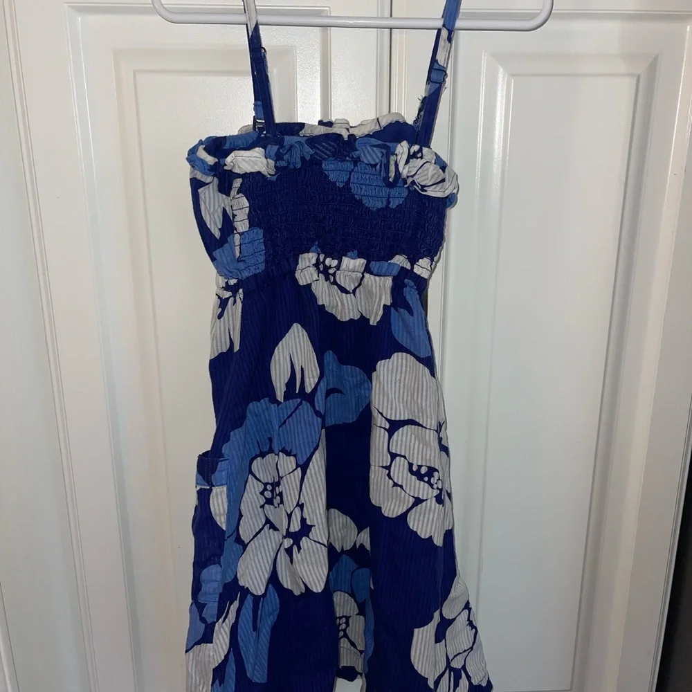 Old Navy Girls‎ Sundress Sz S 6/7 Blue White Flowers